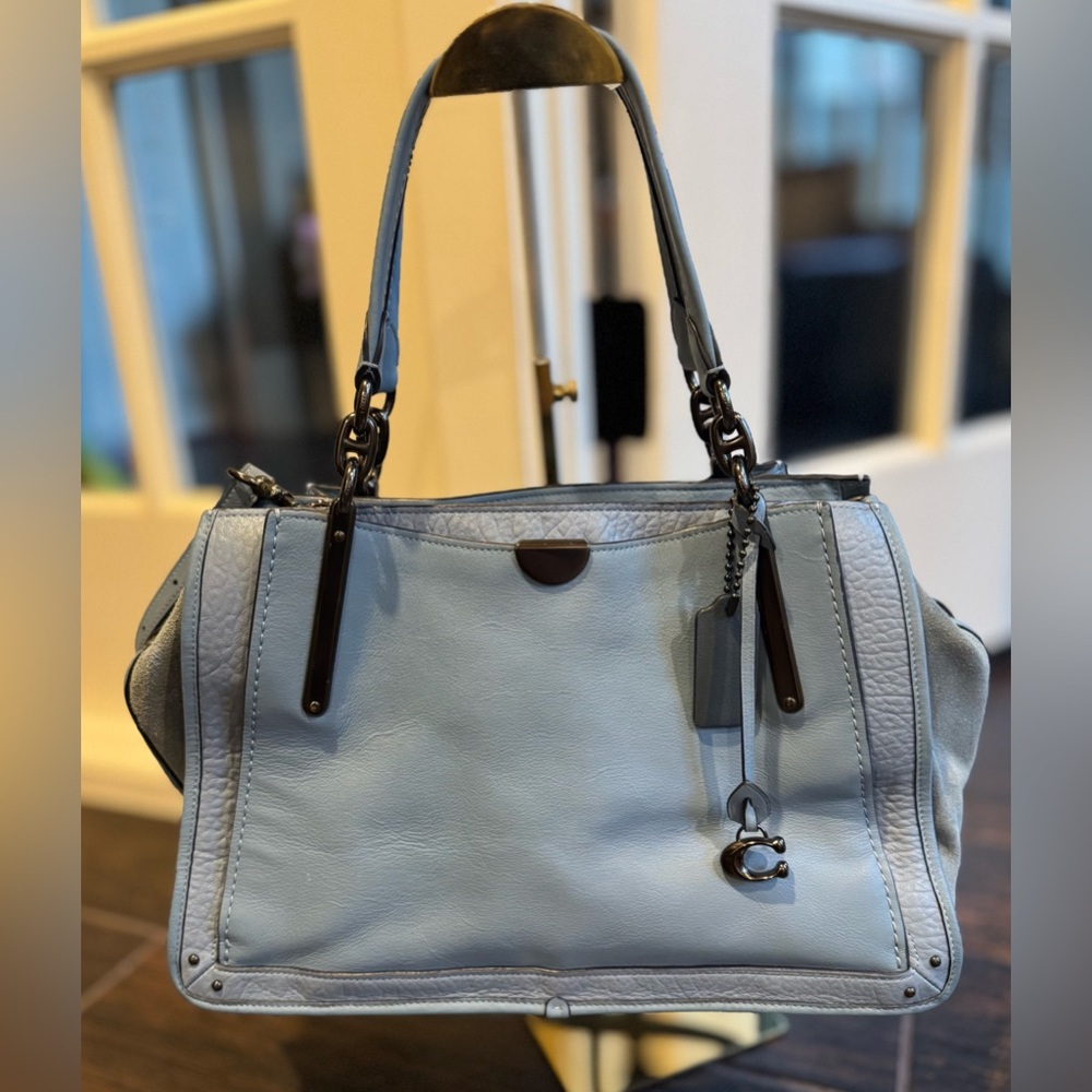 SOLD Coach Dreamer 36 in Blue with Gunmetal Hardware and Detachable Strap